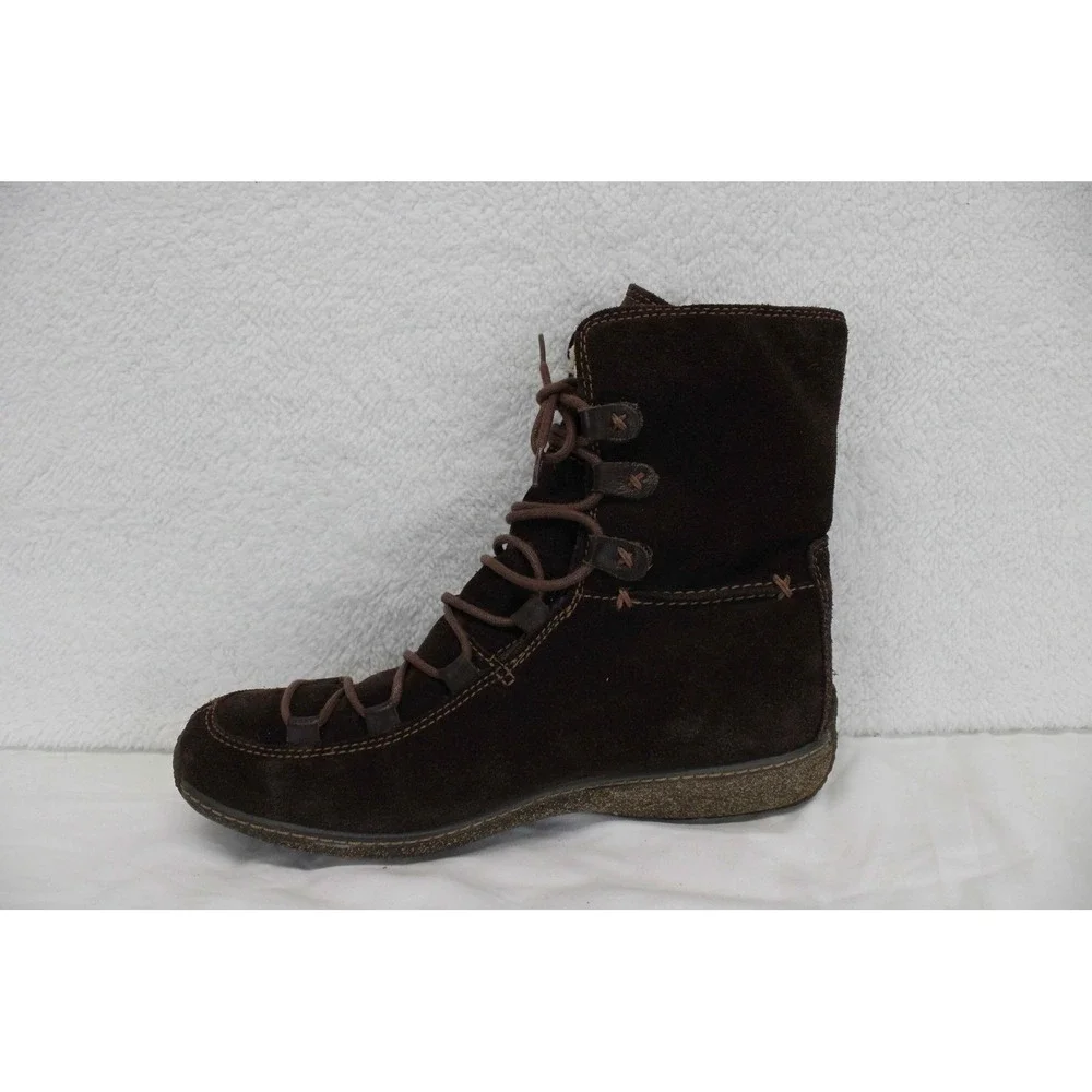 Timberland‎ Womens 10M Dark Brown Suede Lace Up Fleece Lined Winter Boots 69318